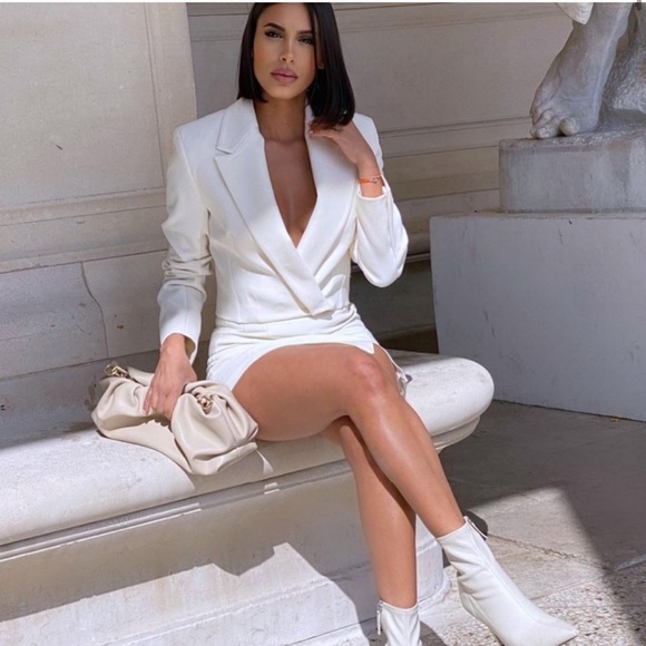 ZARA 2 Piece Cropped Blazer + Mini Skirt Wth Slit - Picture 3 of 15